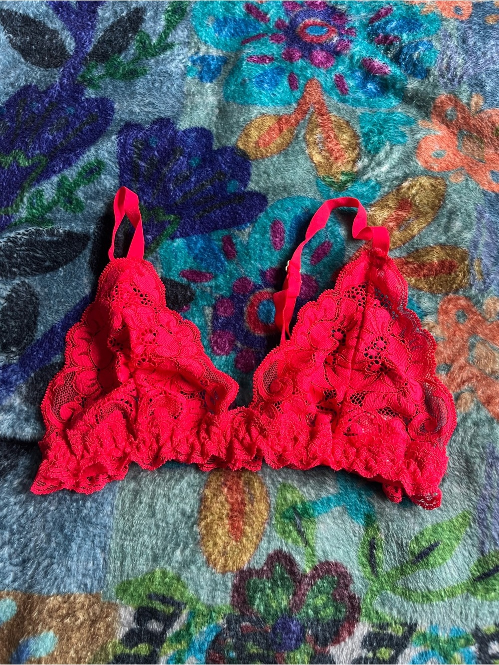 NWOT We are HAH Delicate Lace Bralette in Red Size Xs